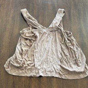 POL Women's Beige Ribbed Tank Top